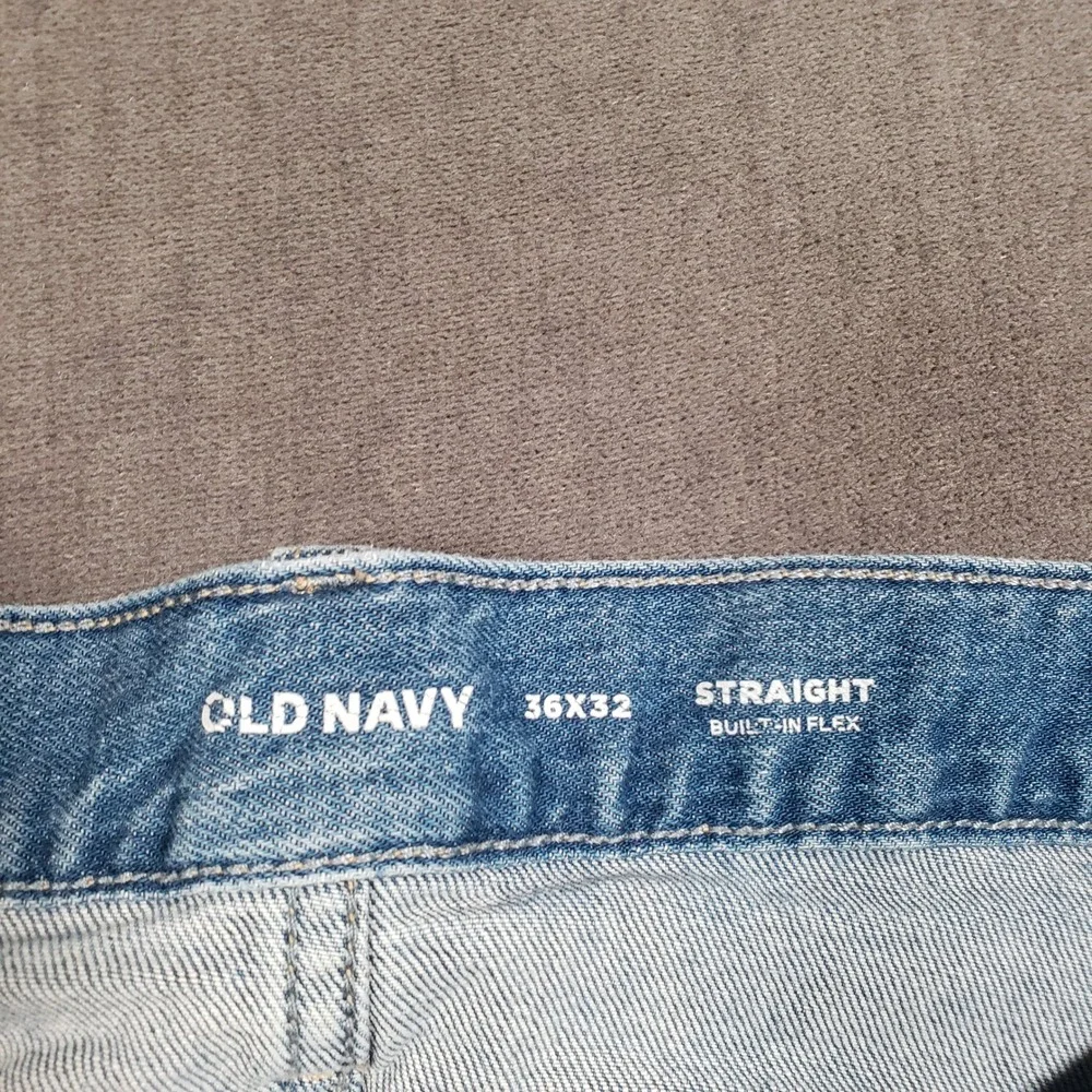 Old‎ Navy Straight Jeans Mens 36x32 Blue Medium Wash Built-In Flex Denim